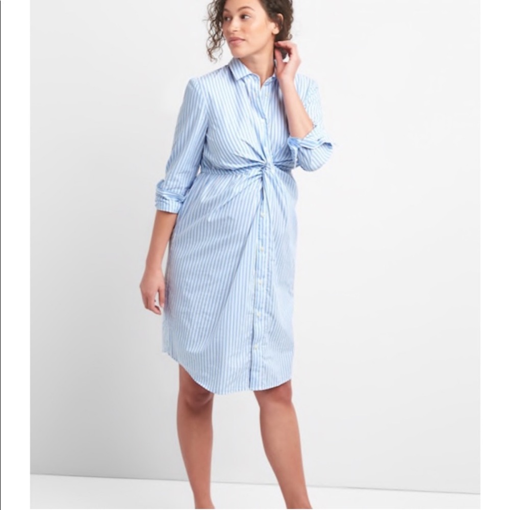 Gap Size XS maternity striped shirt dress. Perfect for the office.
